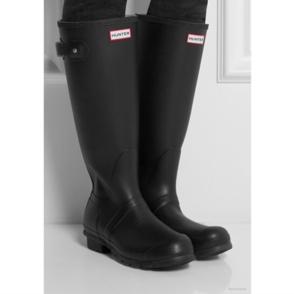 Hunter Women's Original Tall Rain Boots Black Size 8 - Picture 6 of 16